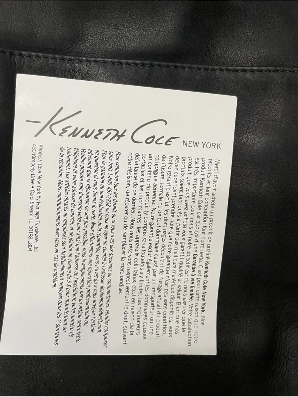 Kenneth Cole New York Black Leather Crossbody Messenger Bag for Men